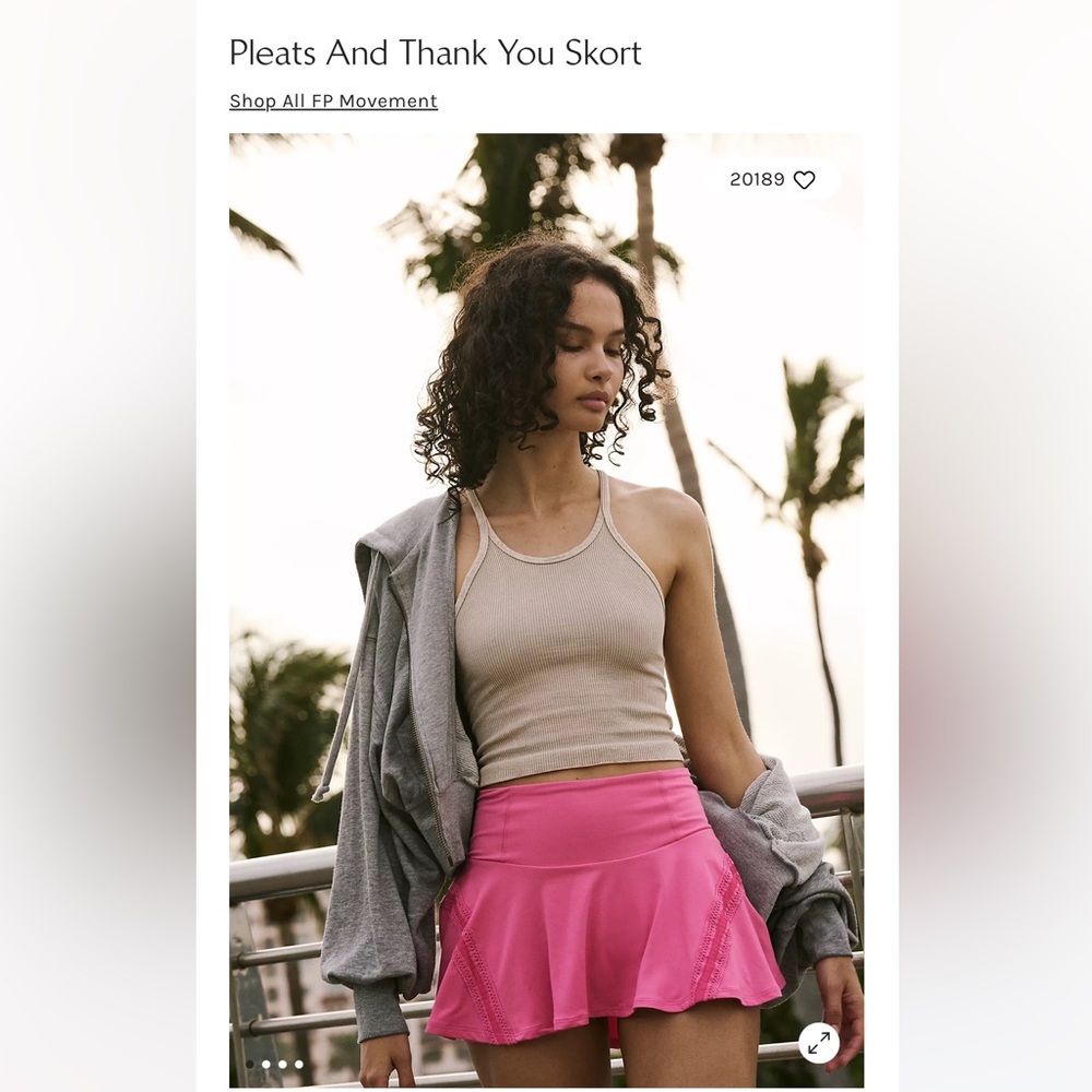 FREE PEOPLE MOVEMENT Pleats And Thank You Skort size medium